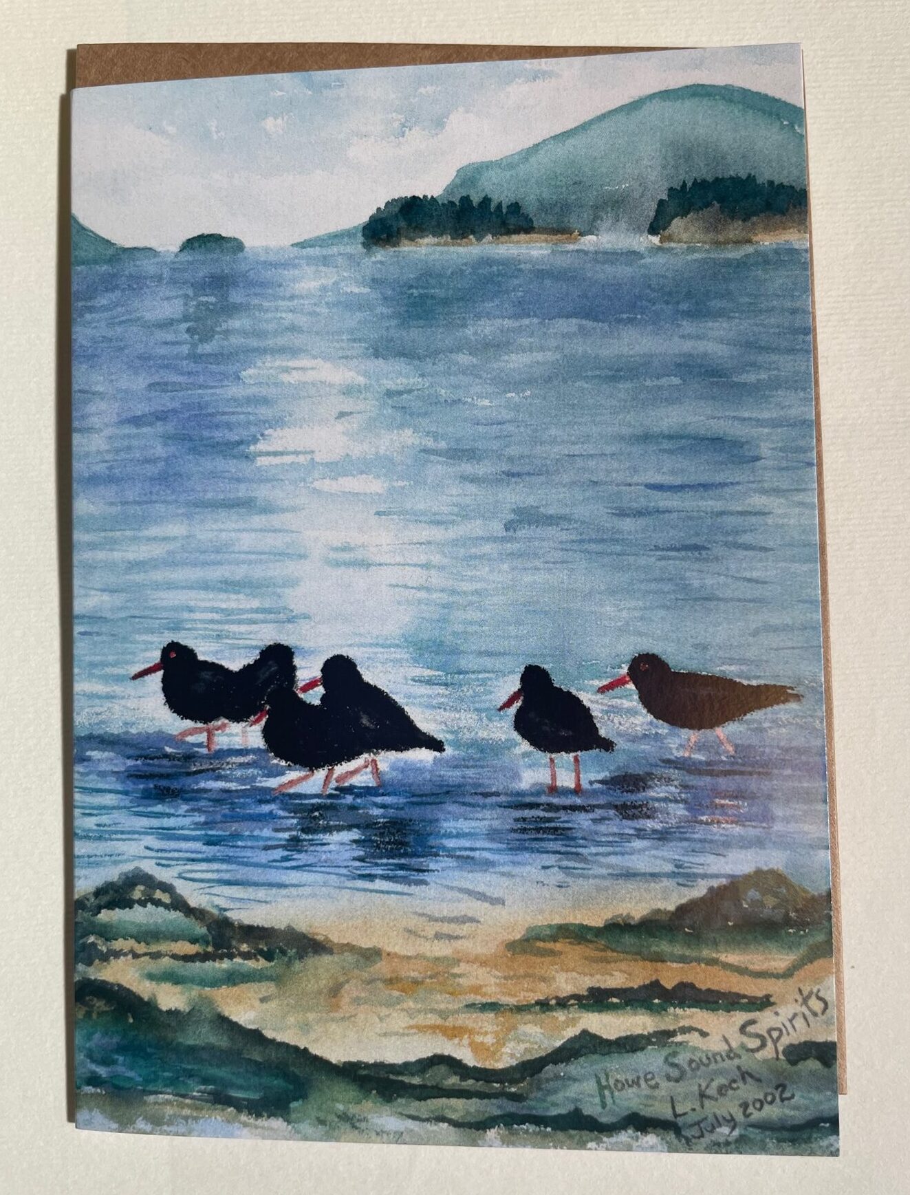 Oyster Catchers Card Laura Koch Watercolours